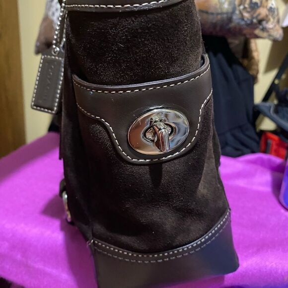 Coach F12836 Suede Leather Bag - Picture 2 of 7
